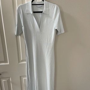 Equipment Knit Midi Dress in Pale Blue